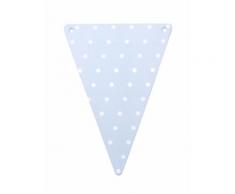 5 gagliardetti di carta azzurra a pois fai da te