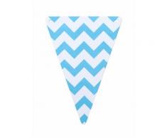 5 gagliardetti fai da te in cartone con fantasia chevron color turchese