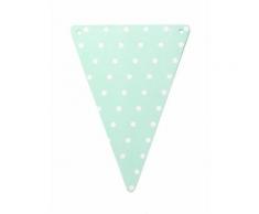 5 gagliardetti fai da te color menta a pois bianchi in cartone