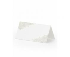 25 Segnaposto bianchi con motivi beige