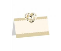 8 segnaposto con rose bianche