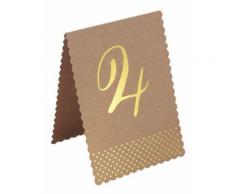 12 segnaposto kraft e dorati con numero