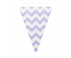 5 Bandierine per fai da te di cartone a zig zag color lavanda