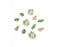 100 coriandoli da tavola tropicali avorio e dorati