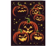 3 Adesivi per finestre zucche scure Halloween