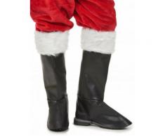 Copristivali di lusso neri con pelliccia Babbo Natale