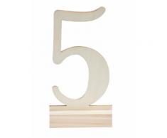 Colore Naturale 10 cm 9 LEORZX Numeri da Tavolo in Legno Naturale per Matrimonio Vintage 0