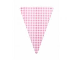 5 Bandierine fai da te a quadri rosa di cartone
