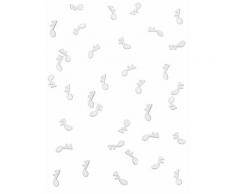 Coriandoli da tavola di colore bianco a forma di note musicali