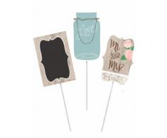 3 decorazioni centrotavola Mr + Mrs