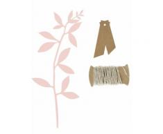 6 Segnaposto foglie rosa e etichette kraft