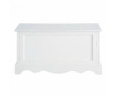 Cassapanca bianca in legno di paulonia L 80 cm Joséphine