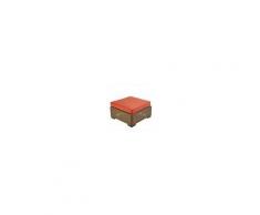 Maisons du Monde Pouf da giardino in resina intrecciata e cuscino terracotta Fidji