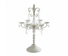 Candelabro 6 bracci in metallo grigio