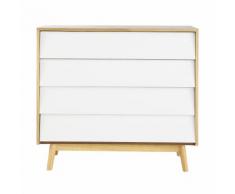 Cassettone vintage 4 cassetti bianco Fjord