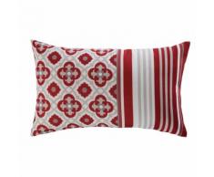 Cuscino da giardino rosso in tessuto stampato 30x50cm SAUBRIGES