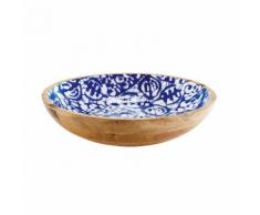 Svuotatasche in legno di mango a motivi blu e bianchi