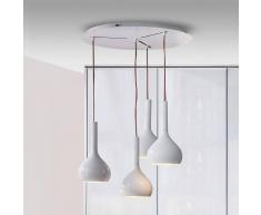 Oluce Lampada a sospensione Lys a goccia in bianco