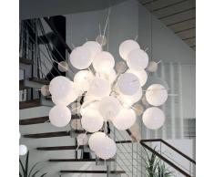 Näve Lampada a sospensione Explosion in bianco/cromo