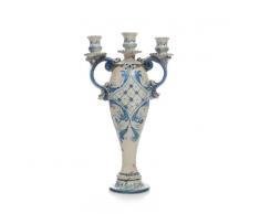 Ceramiche Caltagirone Candelabro ceramica 3 luci Bl