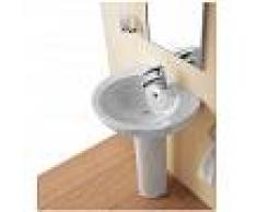 Lavabo In Ceramica Con Colonna D'Appoggio Bianco Modello Foxy