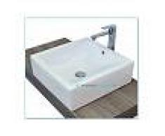 Lavabo D'Appoggio Ceramica Bianco 46x46x15 Cm Modello Minimal