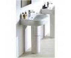 Lavabo In Ceramica Con Colonna D'Appoggio Bianco Modello Koral