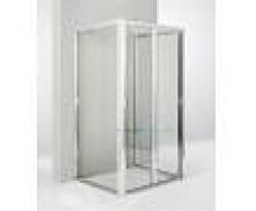 Box Doccia 3 Lati Con 2 Ante Fisse E Porta A Soffietto 90x70x90 Cm Trasparente