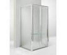 Box Doccia 3 Lati Con 2 Ante Fisse E Porta A Soffietto 75x70x75 Cm Opaco