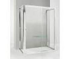 Box Doccia 3 Lati Con 2 Ante Fisse E Porta Scorrevole 65x140x65 Cm Trasparente
