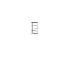 prometal Scaffal. Int. 100x40 Gr. Scaffale Metallo Scaffalatura 5 Ripiani Cm. 100x40x200 H Aste Intere Colore Grigio
