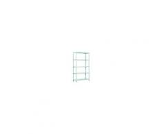 nbrand 80x40 Unishelf Scaffale Metallo Scaffalatura 5 Ripiani Cm. 80x40x200 H Aste Interne Colore Grigio - 80x40 Unishelf