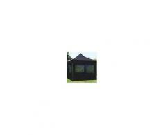 tendapro.it Gazebo Pieghevole ALU 3x3m Poliestere professionale con rivestimento PVC nero Padiglione Richiudibile Automatico