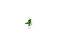 Piantina bonsai verde artificialie foglie grandi 30 x 25 cm arredamento casa 6918