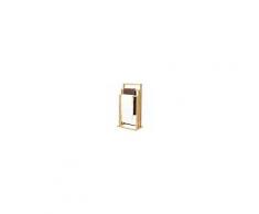 Porta asciugamani piantana in legno bamboo 3 braccia da terra per bagno asciugamano