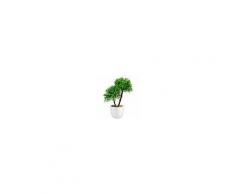 Piantina verde bonsai artificiale vaso bianco 30 x 23 cm arredamento casa 6925