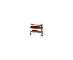 forcar CARRELLI DI SERVIZIO DUE PIANI CON PORTAPOSATE - MOD. CA1180 - Struttura in acciaio Inox - Piano in nobilitato con cornice perimetrale in acciaio inox - Cassetta portaposate a 6 scomparti - Ruote multidirezionali - Paracolpi in gomma - Portata comp