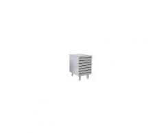 CASSETTIERA NEUTRA IN ACCIAIO INOX PER CONTENITORI IMPASTO PIZZA - MOD. D7 - Cassettiera neutra con guide telescopiche - Spessore isolamento 60 mm - Piedini regolabili - Ruote con freno (optional)
