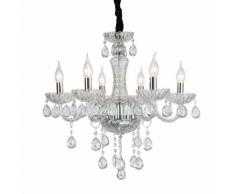 Lampadario da soffitto Lussuoso Barocco Cristallo Trasparente 6 Bracci 2081-6