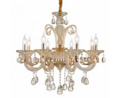 Lampadario da 8 luci lampada In vetro Cristallo dorato 2076-8