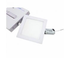 Faretto LED da incasso 12W quadrato slim bordo bianco lato 17cm