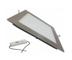 Faretto LED quadrato superslim a incasso 18W quadrato 225x225mm in acciaio