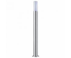 Palo 100cm Lampione Grigio spazzolato Giardino Esterno e27 led Lampioncino