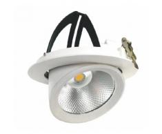 Faro LED COB 30W a incasso Orientabile 360 gradi 220v foro incasso 180-245 mm