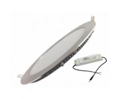 Faretto LED 18w da incasso 18W rotondo slim bordo argento diametro 22cm