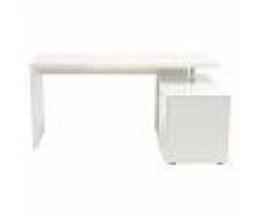 Miliboo Scrivania design laccata bianca cassettiera lato destro MAXI-