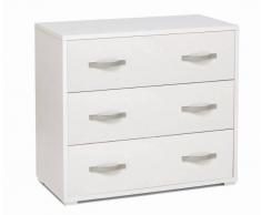 Azur Line Comò in legno bianco frassinato con 3 cassetti