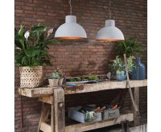 QAZQA Set di 2 lampade a sospensione MAP grigia con interno rame