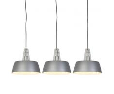 Trio Leuchten Set 3 lampade a sospensione moderne grigia - MANU