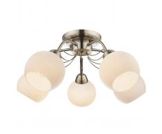 Globo Plafoniera Seoul a 5 luci color ottone antico